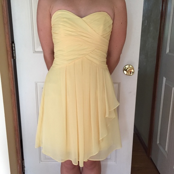 short crinkle chiffon dress with front cascade